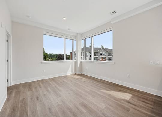 Minimal Empty Room Interior with Wooden Floor Texture at Heritage Court, New Jersey, 08628