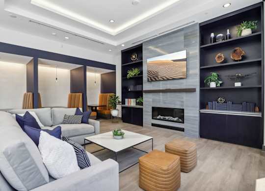 Social Lounge Area Interior with Fireplace at Heritage Court, Ewing, NJ, 08628