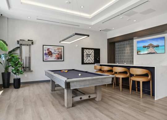 Pool Table in Clubhouse at Heritage Court, Ewing,