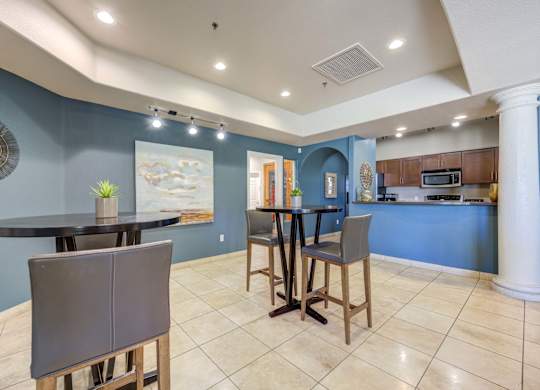 Tresa at Arrowhead Apartments Clubhouse Lounge with Seating and Kitchen