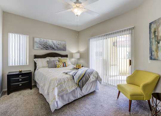 Tresa at Arrowhead Apartments Model Bedroom with Patio Door