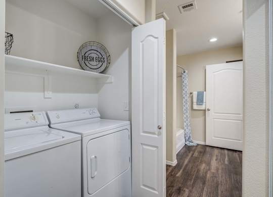 Tresa at Arrowhead Apartments Model Laundry Closet in Bathroom