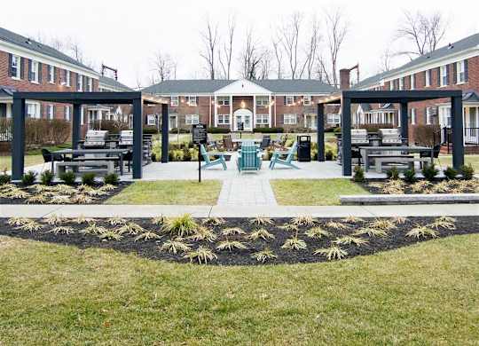 Outdoor grilling area at Alister Morristown, Morristown, 07960