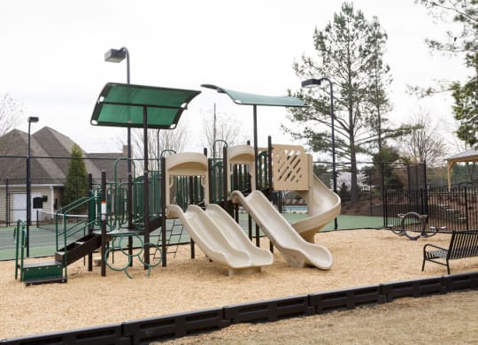 Playground with slides at Elme Marietta Apartments, Marietta, GA