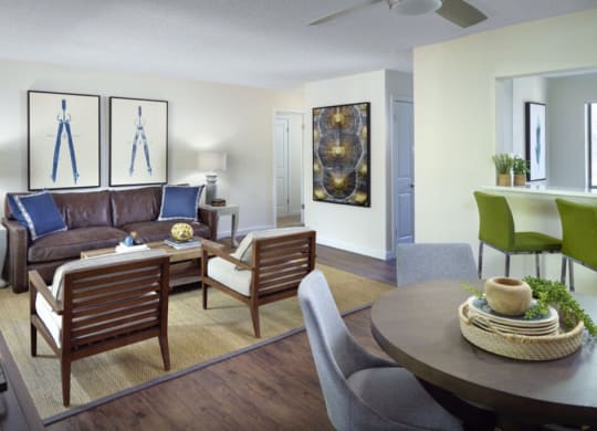 Living room at Elme Cumberland Apartments, Smyrna, GA, 30080