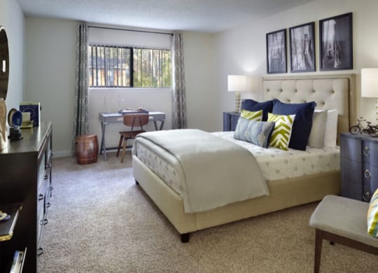 Bedroom at Elme Cumberland Apartments, Smyrna, GA, 30080