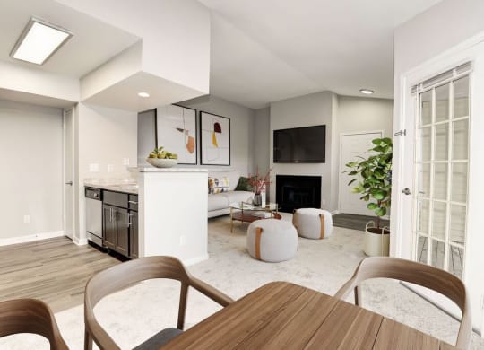 Living Room With Kitchen  at Elme Herndon, Virginia, 20171