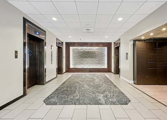 A hallway at Cascade at Landmark, Virginia.