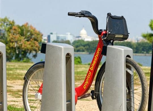 Bicycle stand on the beach.