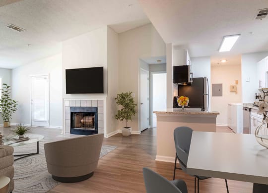 Spacious dining Room & Kitchen at Elme Eagles Landing in Stockbridge, GA