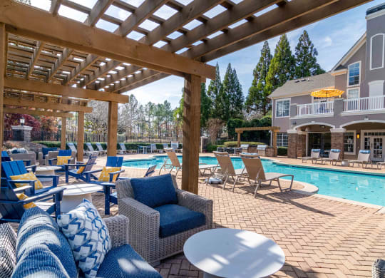 Poolside Deck at Elme Eagles Landing in Stockbridge, GA