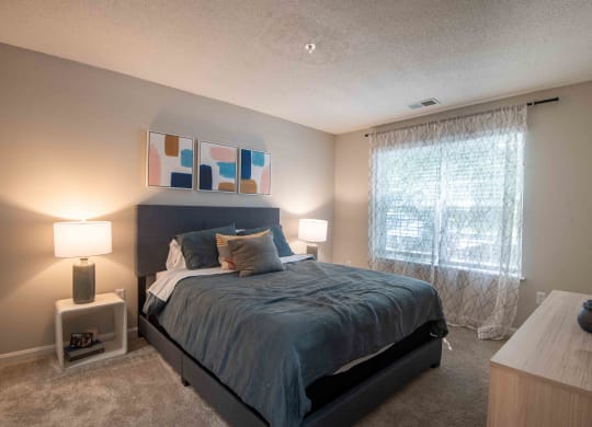Spacious bedroom at Elme Germantown, Germantown Maryland