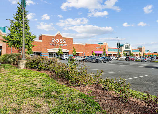 A parking lot in front of a Ross Dress for Less store.