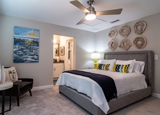 Master bedroom at Elme Sandy Springs Apartments, Atlanta, GA, 30350