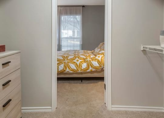 Bedroom with a bed and a closet at Elme Alexandria, Virginia, 22304
