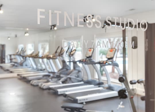 Gym treadmill at Elme Marietta Apartments, Marietta, GA, 30067