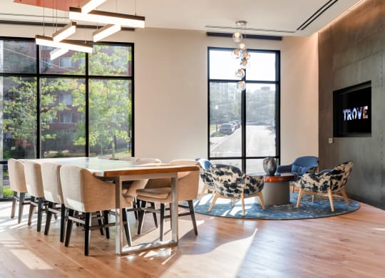 Lobby decor at Trove Apartments, Arlington, Virginia