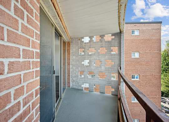 A balcony at Wellington Apartments, Arlington, Virginia