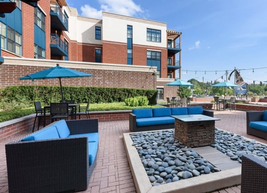Outdoor Firepit Lounge at Renew on Main, Algonquin, IL, 60102