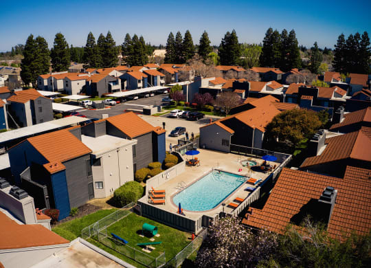 an aerial view of a ReNew on Summerfield with a swimming pool