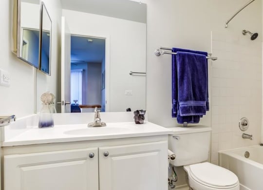 Bathroom With Bathtub at The Mark Apartments, Glendale Heights, IL, 60139