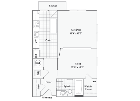 Floor Plan Layout at Arrive Federal Hill, Baltimore, MD, 21230