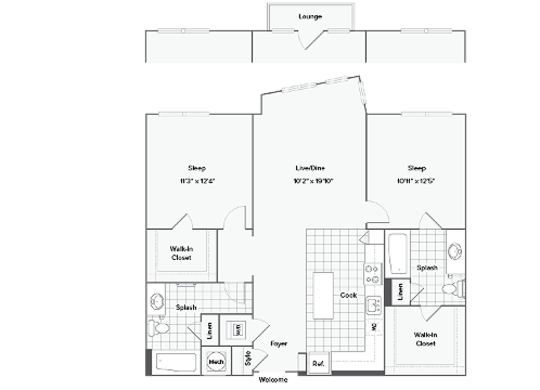 Floor Plan Layout at Arrive Federal Hill, Baltimore, MD