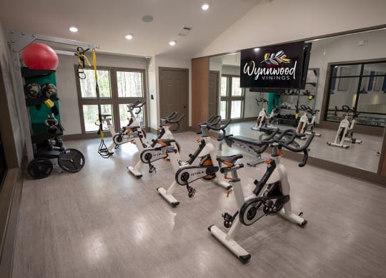 Wynnwood Vinings Atlanta Spin room inside the 2-story fitness center