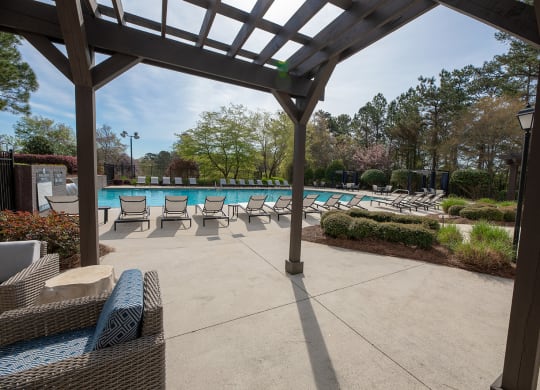 Wynnwood Vinings Atlanta resident resort style pool with TV lounge
