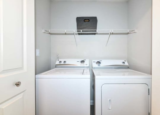 in unit washer dryer closet at Veridian at Sandy Springs