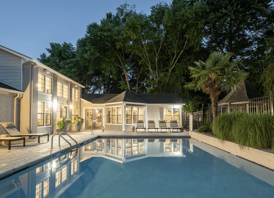 Duluth, GA Apartments Near Northside Hospital - The Eclipse - Swimming Pool with Lounge Chairs and Nice Landscaping