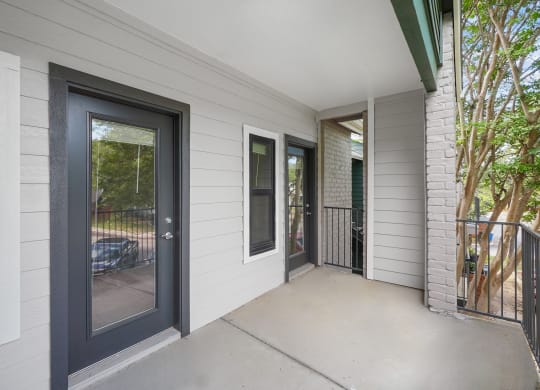 a view of the front door of a house