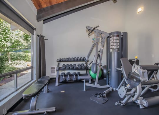Our gym is equipped with a variety of exercise equipment at Foster Creek apartments