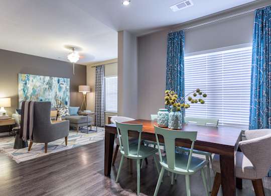Model Dining Room with Wood-Style Flooring