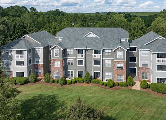 an aerial view of Seasons at Umstead apartments in Raleigh