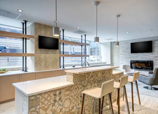 Entertainment Lounge With TV at 222 Saratoga, Maryland