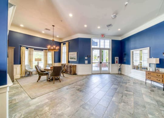 Large lobby and leasing office at Meridian Obici, Suffolk, VA 23434