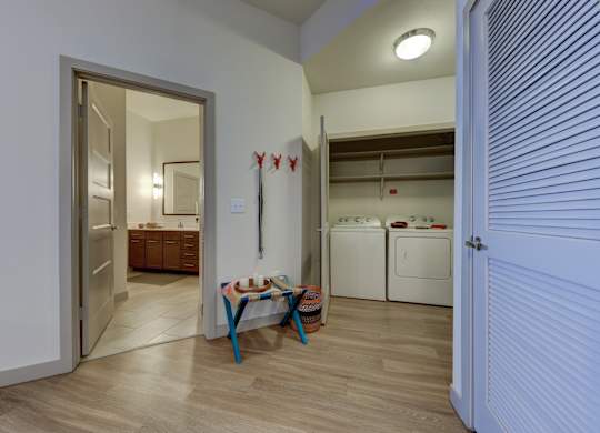 Laundry room view at Agave, San Antonio, TX, 78205