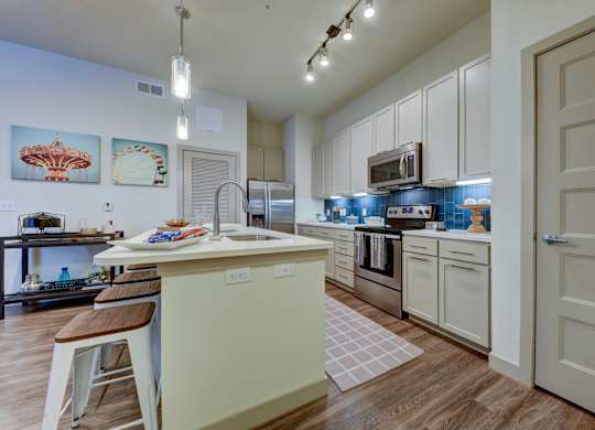 Kitchen with white counter at Agave, San Antonio, Texas