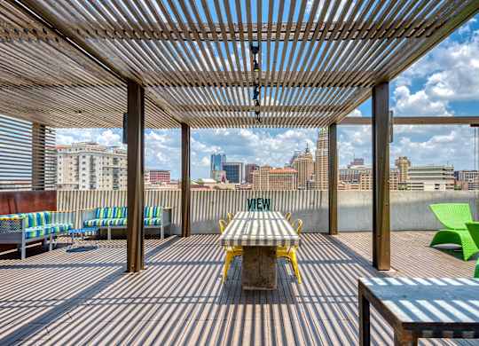 Wooden deck at Agave, Texas