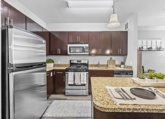 a classic unit kitchen at Harbor Pointe, New Jersey, 07002