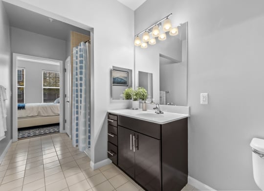 a bathroom in a unit at Harbor Pointe, Bayonne