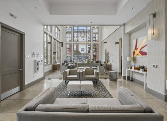 a view of the office from the lobby at Harbor Pointe, Bayonne, New Jersey