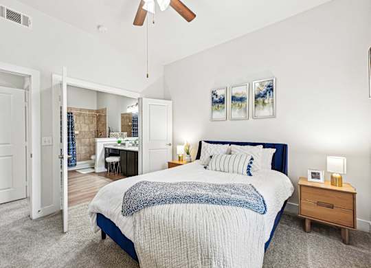 Comfortable Bedroom at The Laurel at Vintage Park 55+ Apartments, Tomball, TX, 77377