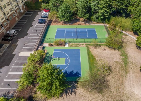 a view of the tennis court from the top of the building  at The Lena, New Jersey