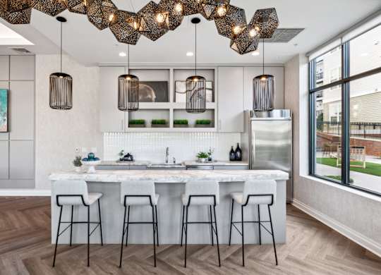 All Electric Community Kitchen In Clubroom at West 130, New York 