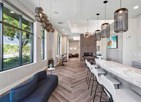 Community Game Room with pool table at West 130, West Hempstead