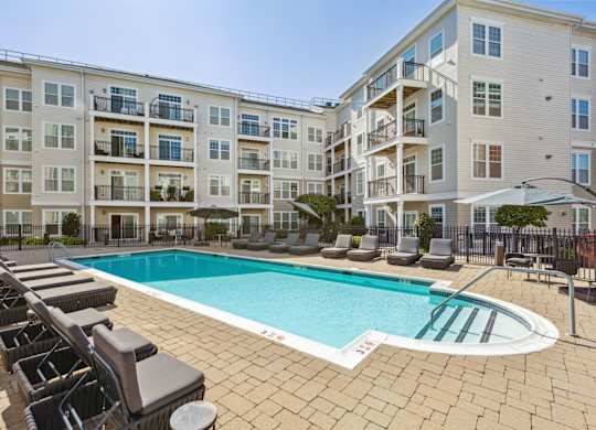 Swimming Pool With Relaxing Sundecks at West 130, West Hempstead, NY, New York , 11552