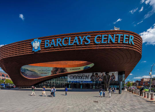 the front of the barclays center in the city at The Paxton, Brooklyn, New York