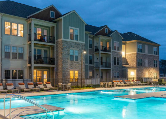 our apartments showcase an unique swimming pool at The Whitworth, Williamsburg, VA